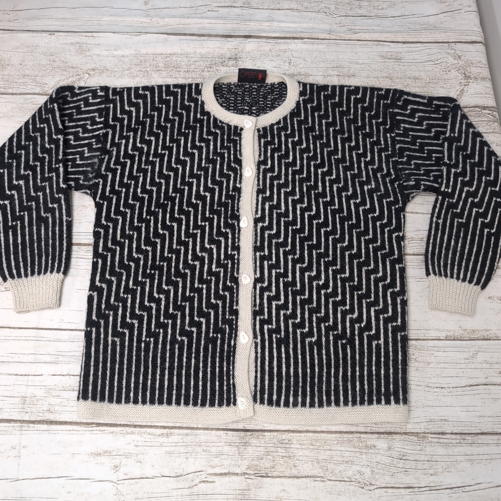 Minkha 100% Alpaca Wool Cardigan Women Size Small